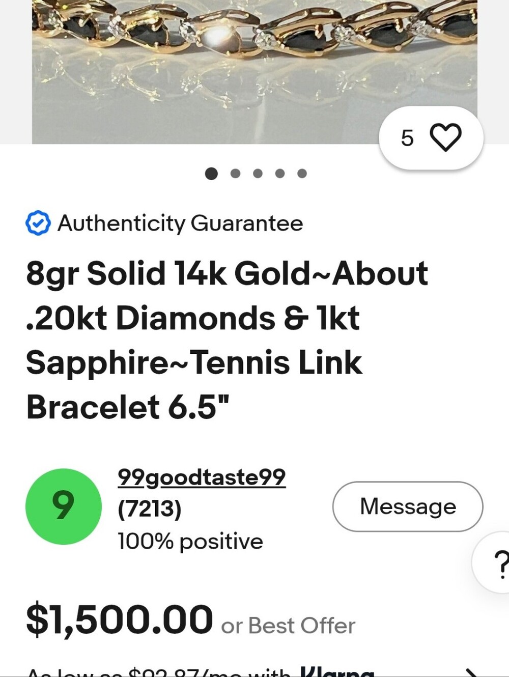 FINAL FIRM SALE 14k gold sapphires diamond bracelet.